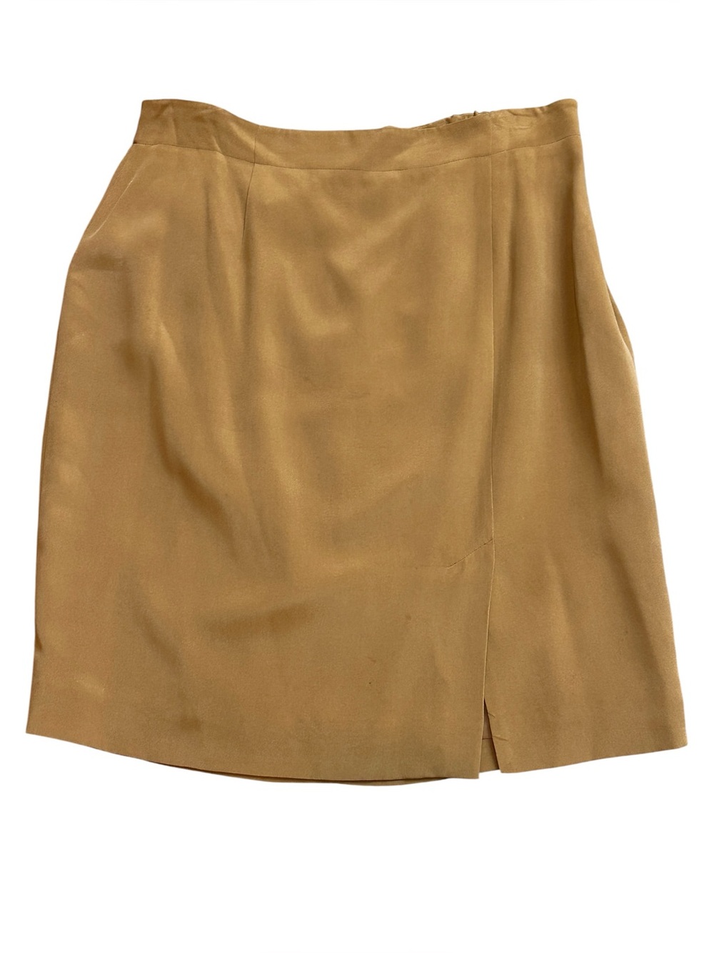 Evan Picone Women’s Vintage 100% Silk Skirt Camel Knee Length 16 Old Money Work